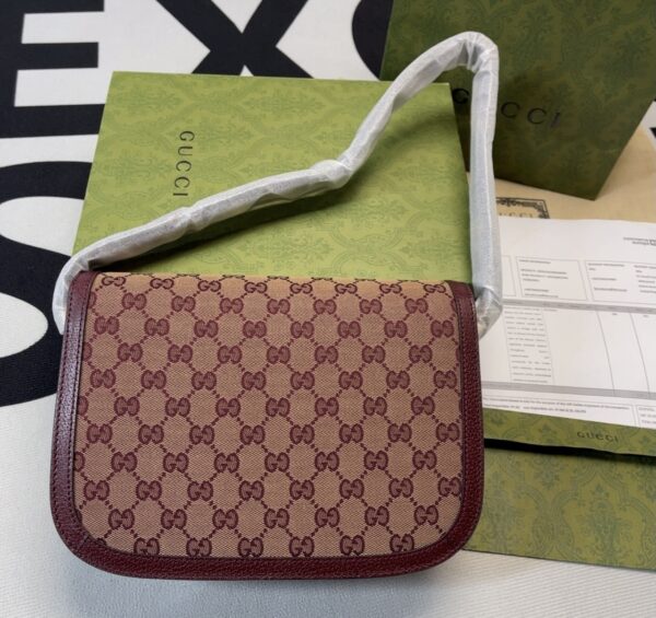 1:1 Replica Gucci Horsebit 1955 Shoulder Bag Beige And Ivory For Women, Women's Bags 9.8in/25cm GG
