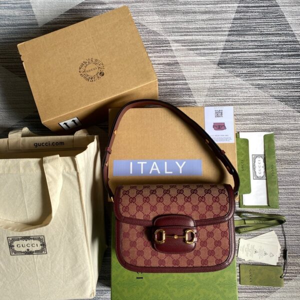 1:1 Replica Gucci Horsebit 1955 Shoulder Bag Beige And Ivory For Women, Women's Bags 9.8in/25cm GG