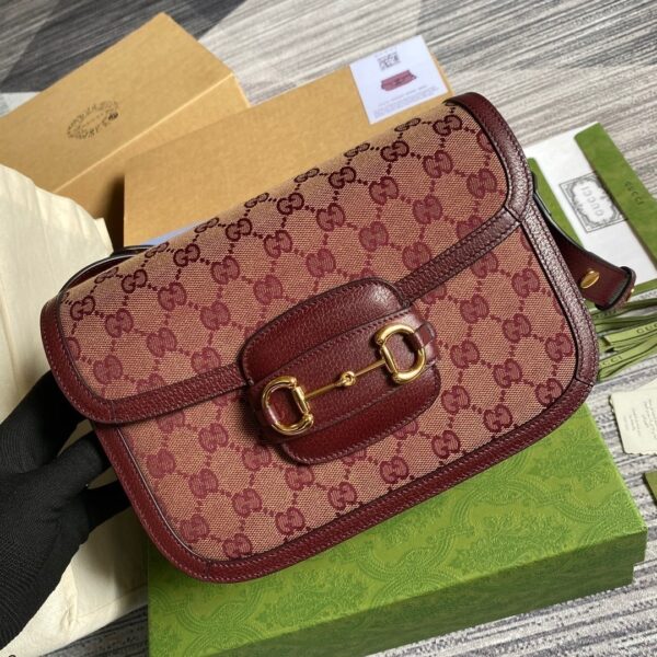 1:1 Replica Gucci Horsebit 1955 Shoulder Bag Beige And Ivory For Women, Women's Bags 9.8in/25cm GG