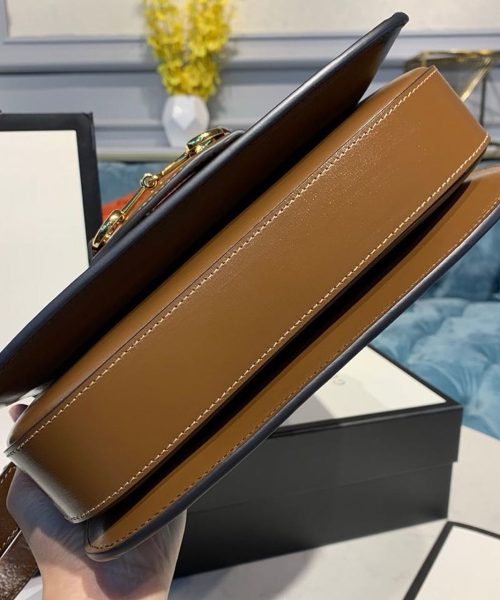 1:1 Replica Gucci Horsebit 1955 Shoulder Bag Beige/Ebony GG Supreme Canvas With Brown For Women 9.8in/25cm GG ‎602204 92TCG 8563
