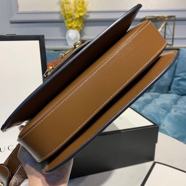 1:1 Replica Gucci Horsebit 1955 Shoulder Bag Beige/Ebony GG Supreme Canvas With Brown For Women 9.8in/25cm GG ‎602204 92TCG 8563