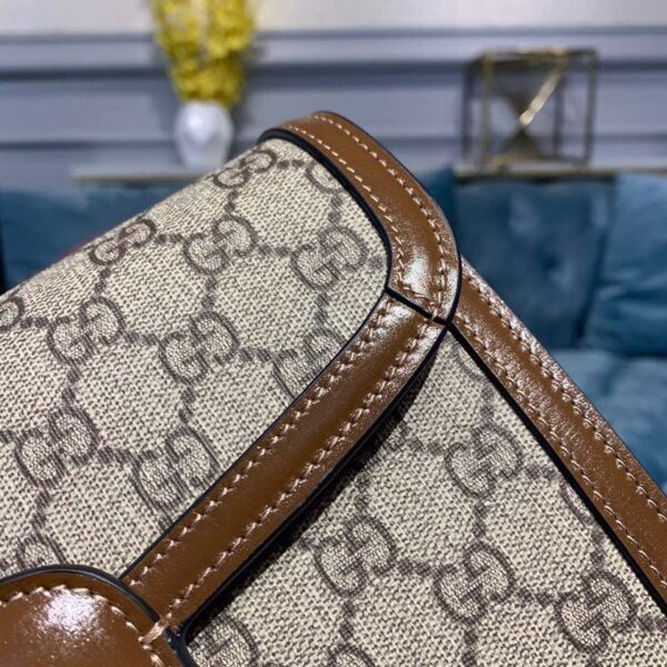 1:1 Replica Gucci Horsebit 1955 Shoulder Bag Beige/Ebony GG Supreme Canvas With Brown For Women 9.8in/25cm GG ‎602204 92TCG 8563