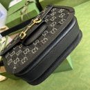 1:1 Replica Gucci Horsebit 1955 Shoulder Bag Black And Ivory GG Denim Jacquard For Women 9.8in/25cm 602204 UN3BG 1274