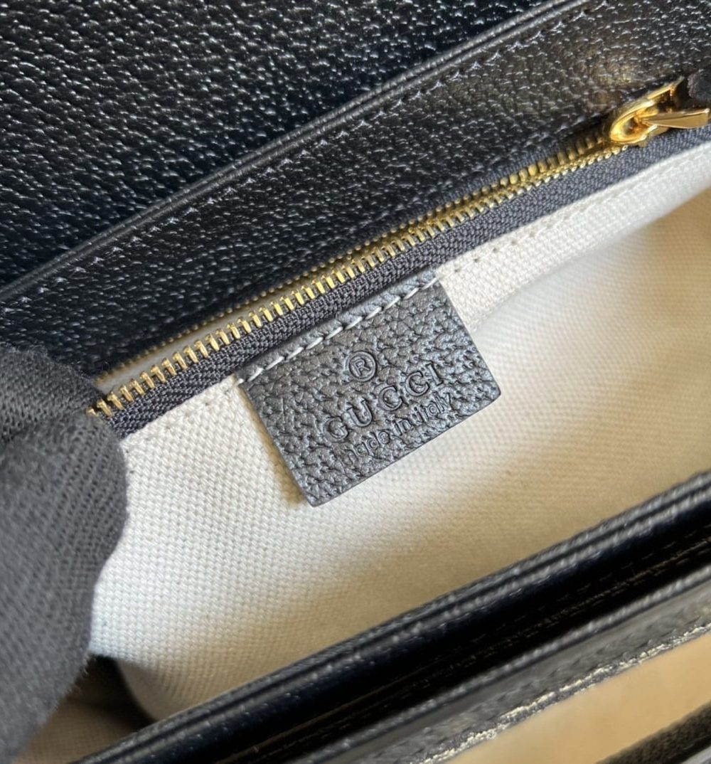 1:1 Replica Gucci Horsebit 1955 Shoulder Bag Black And Ivory GG Denim Jacquard For Women 9.8in/25cm 602204 UN3BG 1274