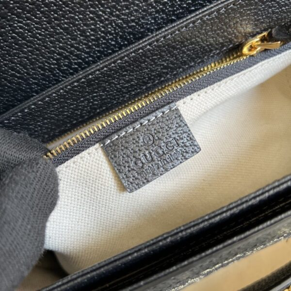 1:1 Replica Gucci Horsebit 1955 Shoulder Bag Black And Ivory GG Denim Jacquard For Women 9.8in/25cm 602204 UN3BG 1274
