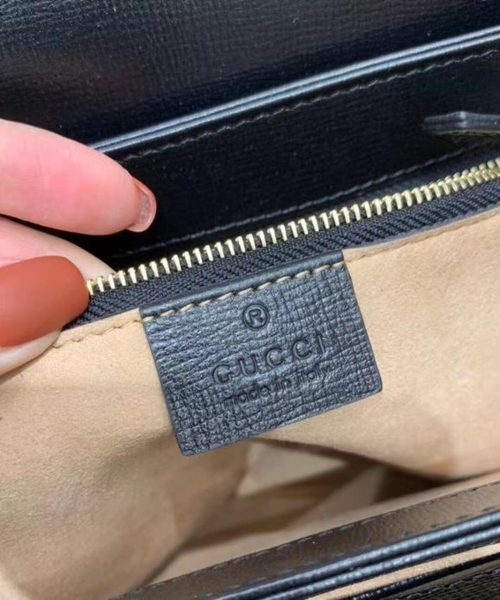 1:1 Replica Gucci Horsebit 1955 Shoulder Bag Black Textured With A Vintage Effect For Women 9.8in/25cm GG ‎602204 1DB0G 1000