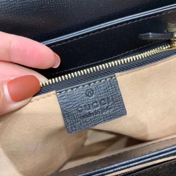 1:1 Replica Gucci Horsebit 1955 Shoulder Bag Black Textured With A Vintage Effect For Women 9.8in/25cm GG ‎602204 1DB0G 1000