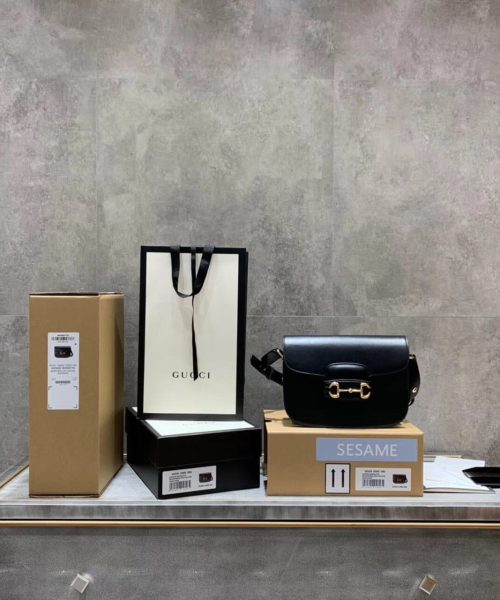1:1 Replica Gucci Horsebit 1955 Shoulder Bag Black Textured With A Vintage Effect For Women 9.8in/25cm GG ‎602204 1DB0G 1000
