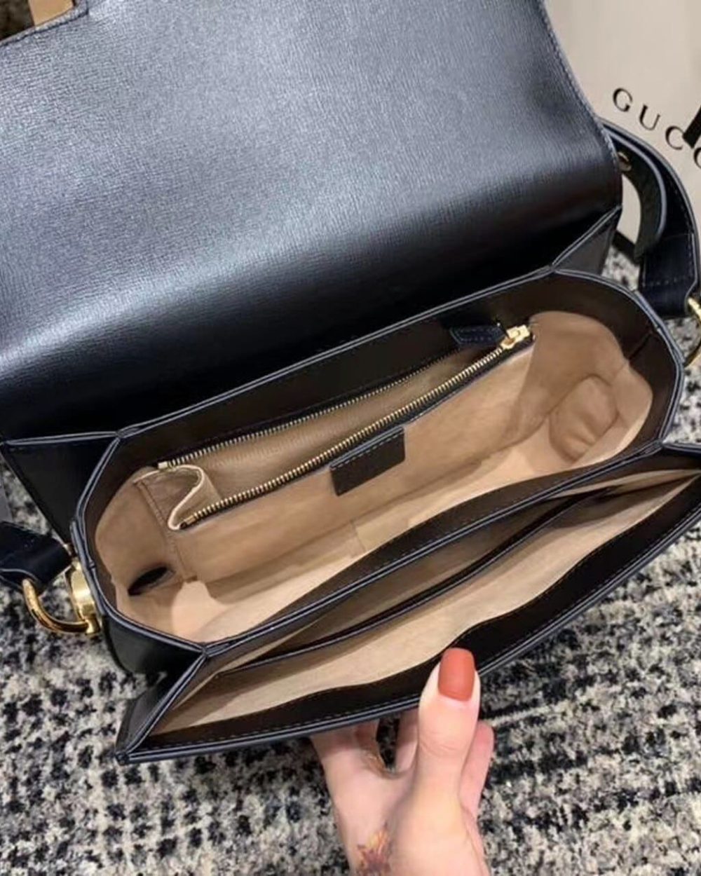 1:1 Replica Gucci Horsebit 1955 Shoulder Bag Black Textured With A Vintage Effect For Women 9.8in/25cm GG ‎602204 1DB0G 1000