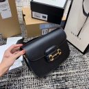 1:1 Replica Gucci Horsebit 1955 Shoulder Bag Black Textured With A Vintage Effect For Women 9.8in/25cm GG ‎602204 1DB0G 1000