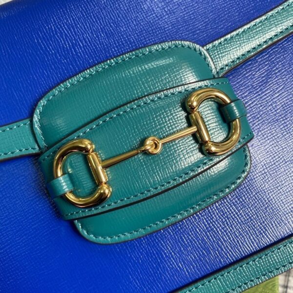 1:1 Replica Gucci Horsebit 1955 Shoulder Bag Blue For Women, Women's Bags 9.8in/25cm GG
