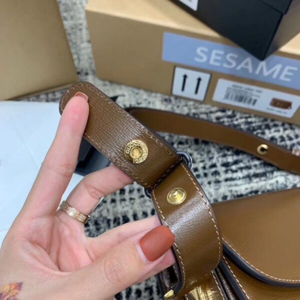 1:1 Replica Gucci Horsebit 1955 Shoulder Bag Brown Textured With A Vintage Effect For Women 9.8in/25cm GG ‎602204 1DB0G 2361