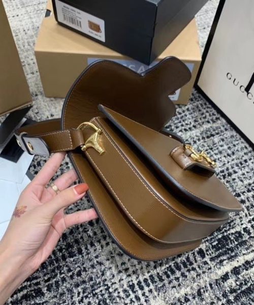 1:1 Replica Gucci Horsebit 1955 Shoulder Bag Brown Textured With A Vintage Effect For Women 9.8in/25cm GG ‎602204 1DB0G 2361