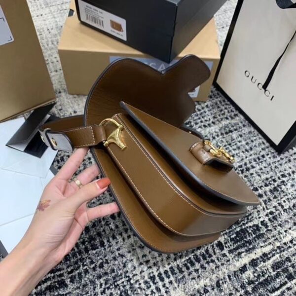 1:1 Replica Gucci Horsebit 1955 Shoulder Bag Brown Textured With A Vintage Effect For Women 9.8in/25cm GG ‎602204 1DB0G 2361