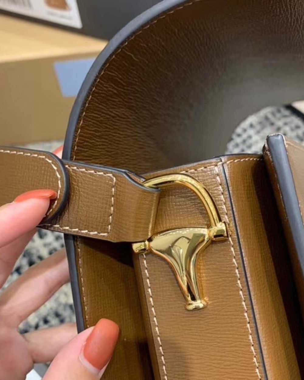 1:1 Replica Gucci Horsebit 1955 Shoulder Bag Brown Textured With A Vintage Effect For Women 9.8in/25cm GG ‎602204 1DB0G 2361