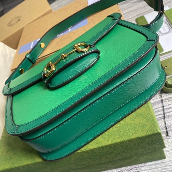 1:1 Replica Gucci Horsebit 1955 Shoulder Bag Green For Women, Women's Bags 9.8in/25cm GG
