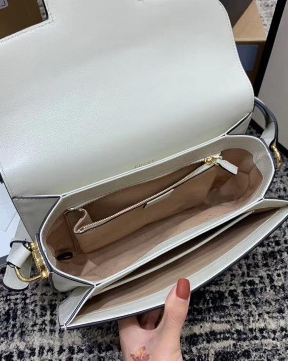 1:1 Replica Gucci Horsebit 1955 Shoulder Bag White For Women 9.8in/25cm GG ‎602204 1DB0G 9022
