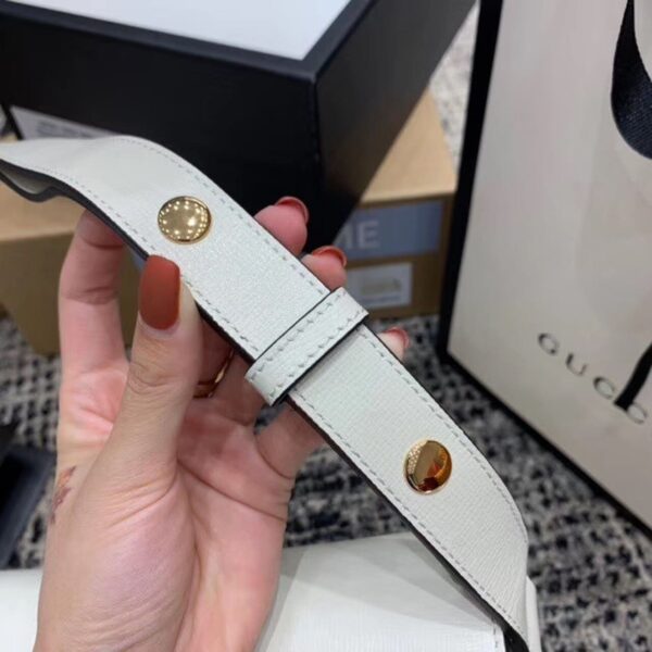 1:1 Replica Gucci Horsebit 1955 Shoulder Bag White For Women 9.8in/25cm GG ‎602204 1DB0G 9022