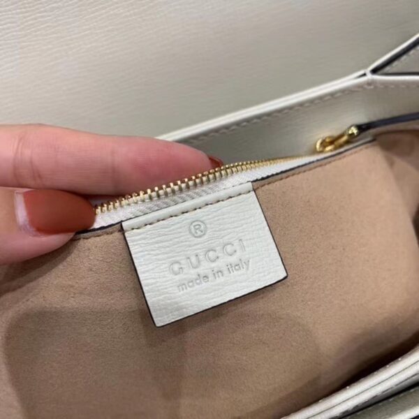 1:1 Replica Gucci Horsebit 1955 Shoulder Bag White For Women 9.8in/25cm GG ‎602204 1DB0G 9022