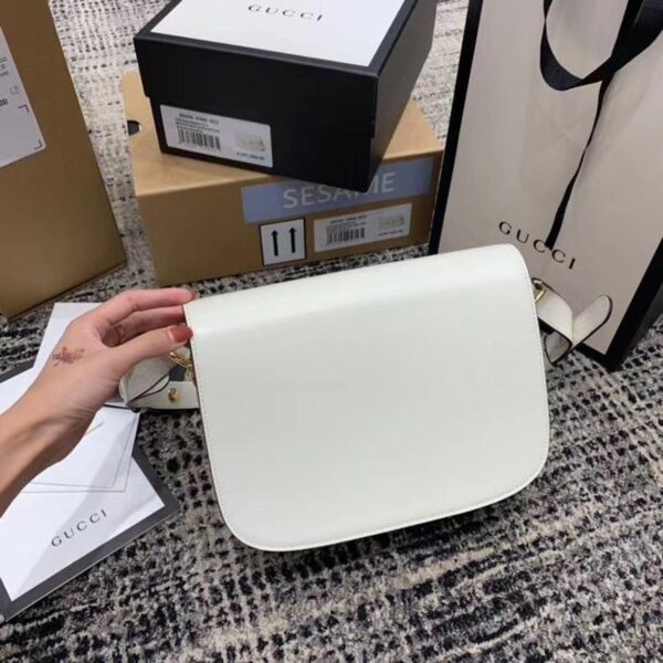1:1 Replica Gucci Horsebit 1955 Shoulder Bag White For Women 9.8in/25cm GG ‎602204 1DB0G 9022