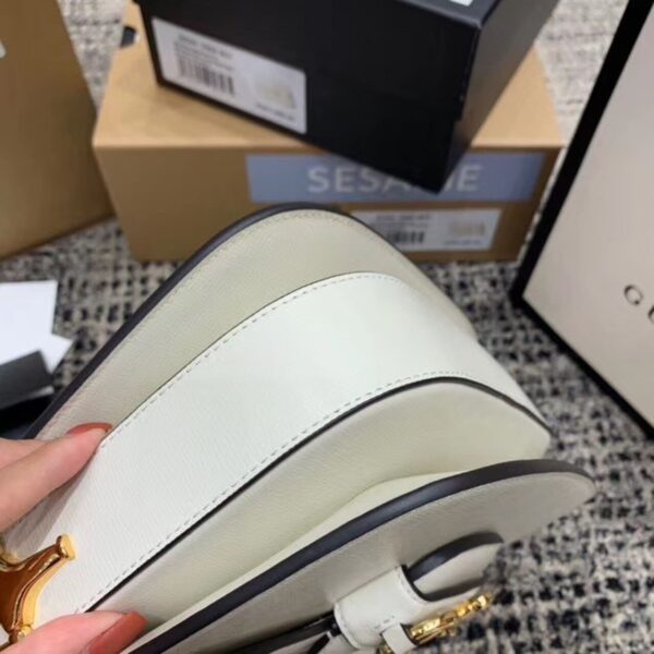 1:1 Replica Gucci Horsebit 1955 Shoulder Bag White For Women 9.8in/25cm GG ‎602204 1DB0G 9022