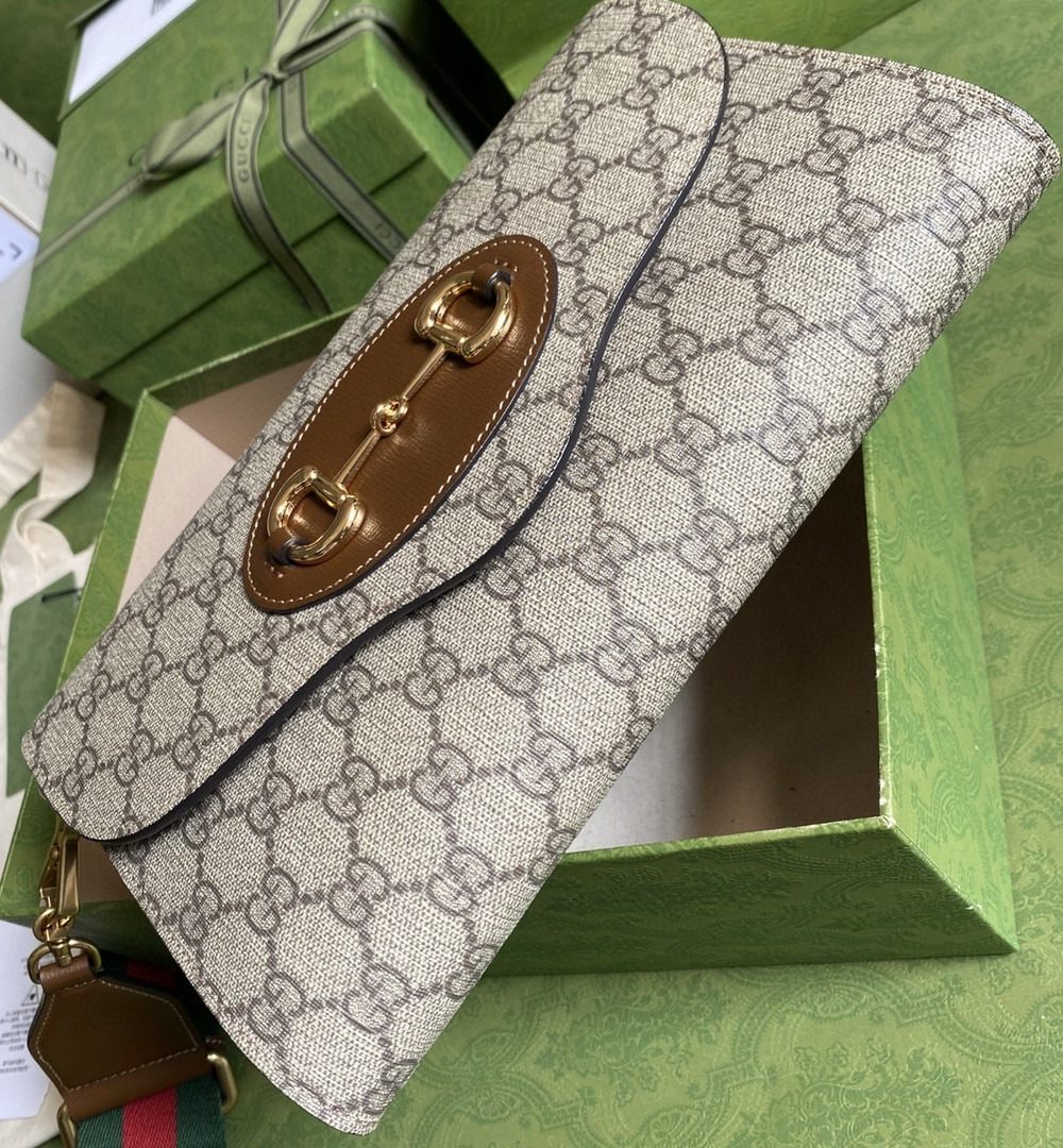 1:1 Replica Gucci Horsebit 1955 Small Bag Beige For Women 10.2in/26cm GG