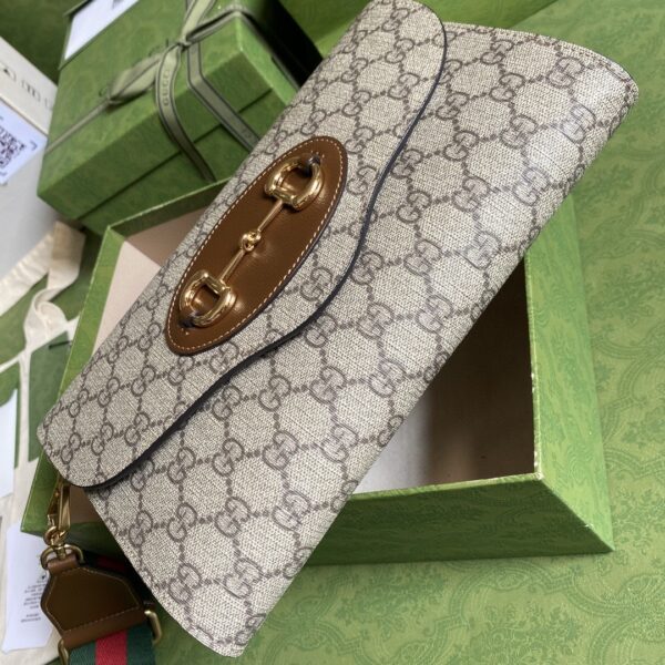 1:1 Replica Gucci Horsebit 1955 Small Bag Beige For Women 10.2in/26cm GG