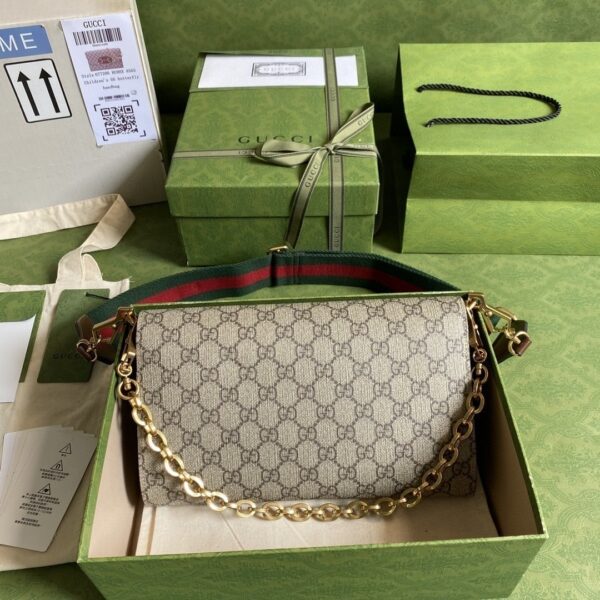 1:1 Replica Gucci Horsebit 1955 Small Bag Beige For Women 10.2in/26cm GG