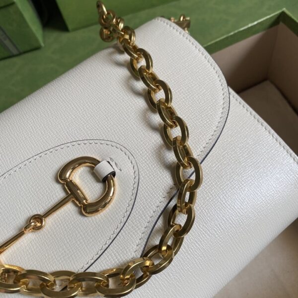 1:1 Replica Gucci Horsebit 1955 Small Bag White For Women 10.2in/26cm GG ‎677286 18YSX 9068