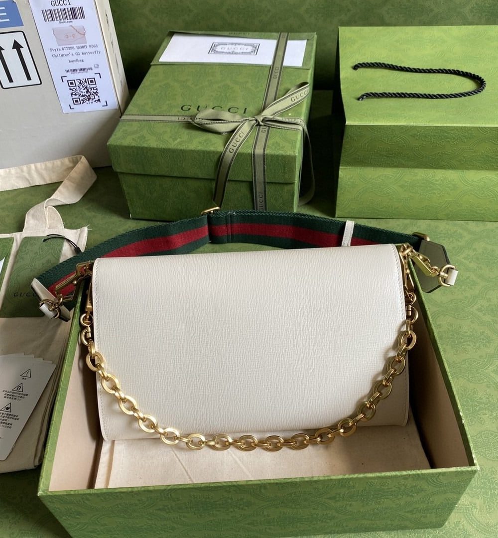 1:1 Replica Gucci Horsebit 1955 Small Bag White For Women 10.2in/26cm GG ‎677286 18YSX 9068