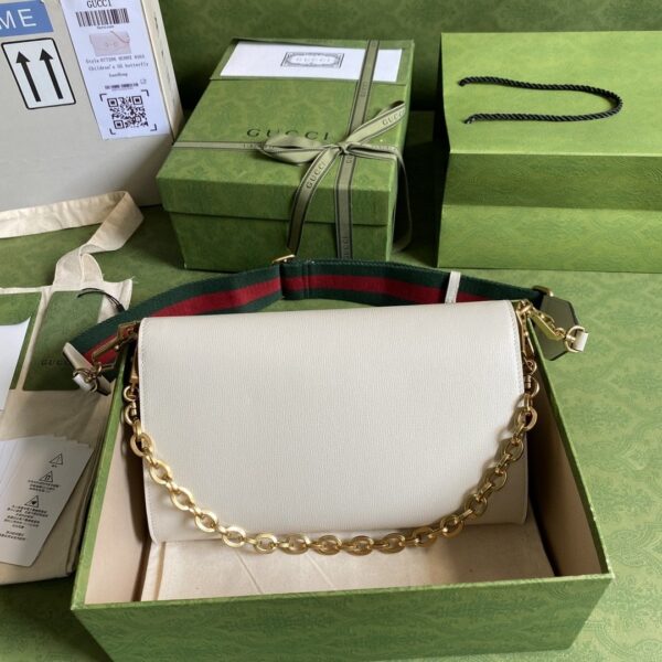 1:1 Replica Gucci Horsebit 1955 Small Bag White For Women 10.2in/26cm GG ‎677286 18YSX 9068