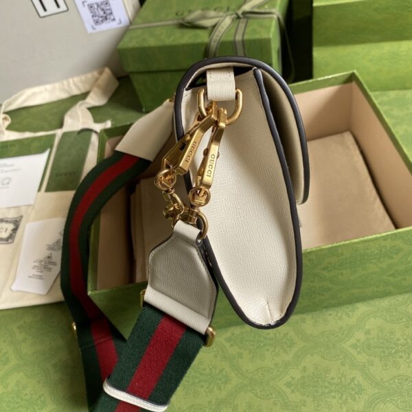 1:1 Replica Gucci Horsebit 1955 Small Bag White For Women 10.2in/26cm GG ‎677286 18YSX 9068