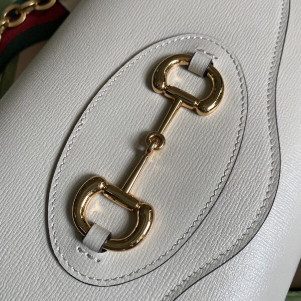 1:1 Replica Gucci Horsebit 1955 Small Bag White For Women 10.2in/26cm GG ‎677286 18YSX 9068