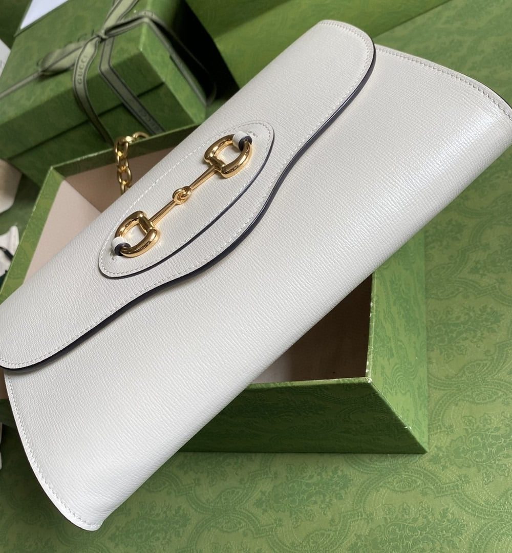 1:1 Replica Gucci Horsebit 1955 Small Bag White For Women 10.2in/26cm GG ‎677286 18YSX 9068