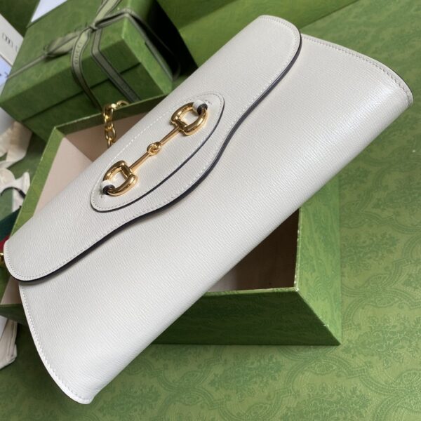 1:1 Replica Gucci Horsebit 1955 Small Bag White For Women 10.2in/26cm GG ‎677286 18YSX 9068