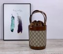 1:1 Replica Gucci Horsebit 1955 Small Bucket Bag In GG Supreme Canvas Brown For Women 7.5in/19cm GG 637115 92TPG 8563