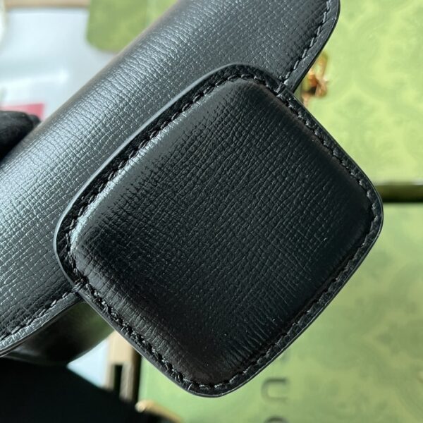 1:1 Replica Gucci Horsebit 1955 Strap Wallet Black For Women, Women's Bags 4.7in/12cm GG 699760 18YSG 1060