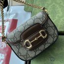 1:1 Replica Gucci Horsebit 1955 Strap Wallet Brown For Women, Women's Bags 4.7in/12cm GG ‎699760 HUHHG 8565