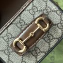 1:1 Replica Gucci Horsebit 1955 Strap Wallet Brown For Women, Women's Bags 4.7in/12cm GG ‎699760 HUHHG 8565