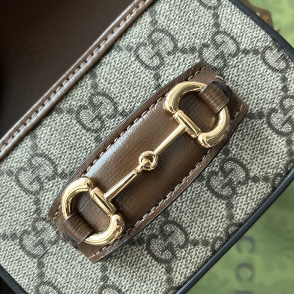 1:1 Replica Gucci Horsebit 1955 Strap Wallet Brown For Women, Women's Bags 4.7in/12cm GG ‎699760 HUHHG 8565