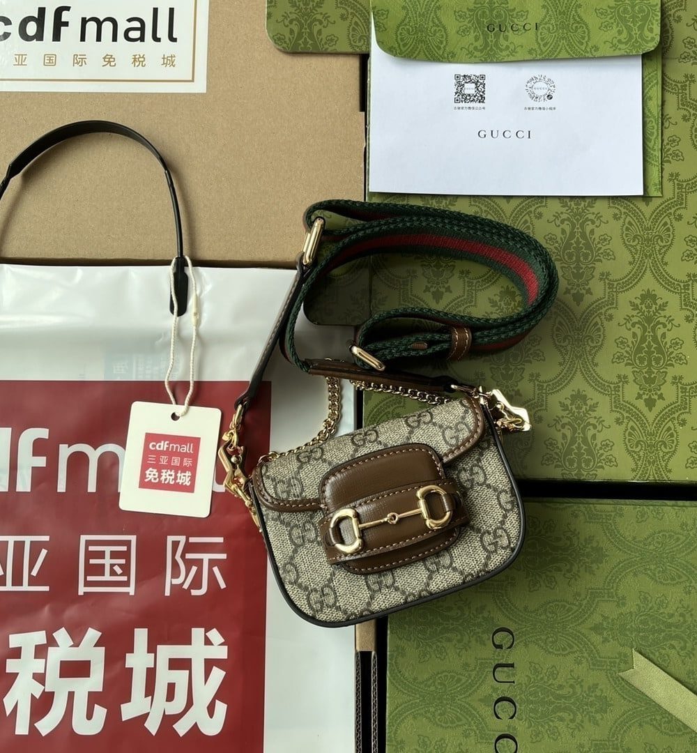 1:1 Replica Gucci Horsebit 1955 Strap Wallet Brown For Women, Women's Bags 4.7in/12cm GG ‎699760 HUHHG 8565