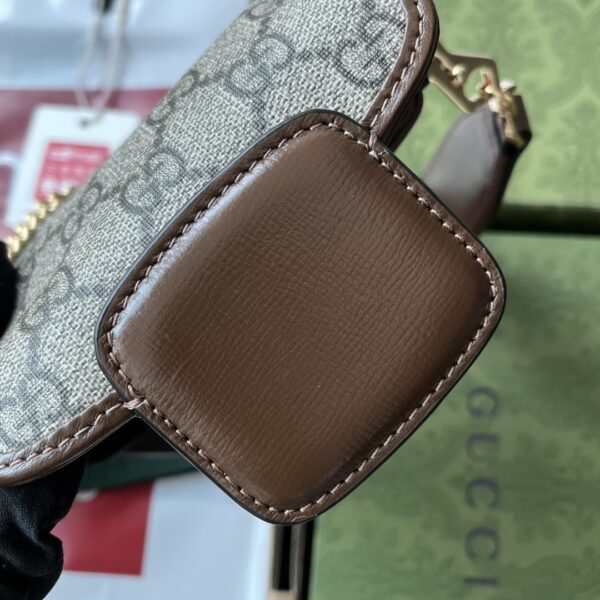 1:1 Replica Gucci Horsebit 1955 Strap Wallet Brown For Women, Women's Bags 4.7in/12cm GG ‎699760 HUHHG 8565