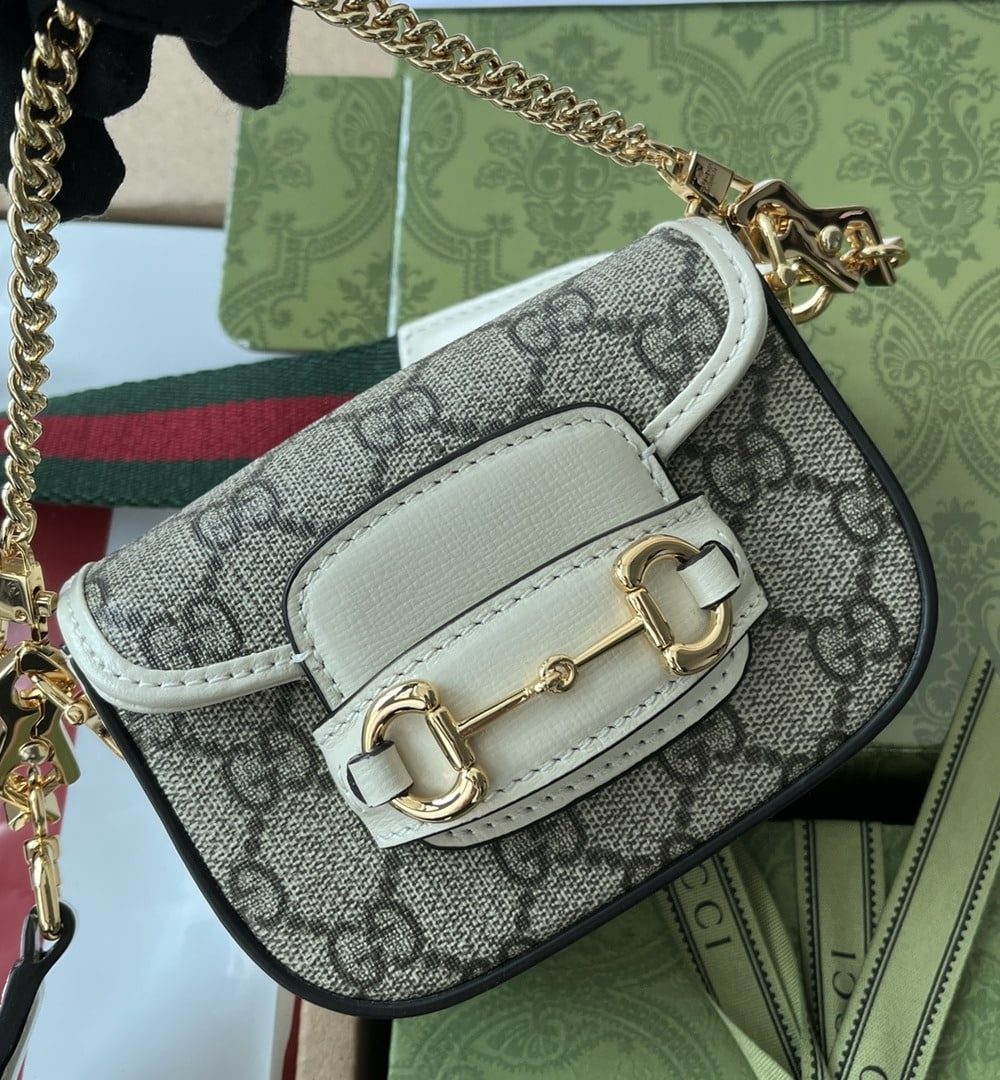 1:1 Replica Gucci Horsebit 1955 Strap Wallet Brown For Women, Women's Bags 4.7in/12cm GG ‎