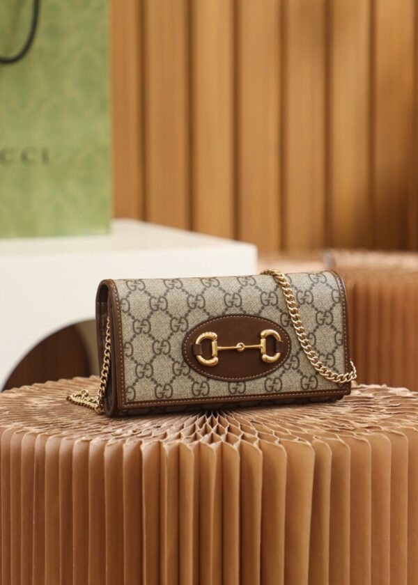 Gucci Horsebit 1955 Wallet With Chain 19cm Beige
