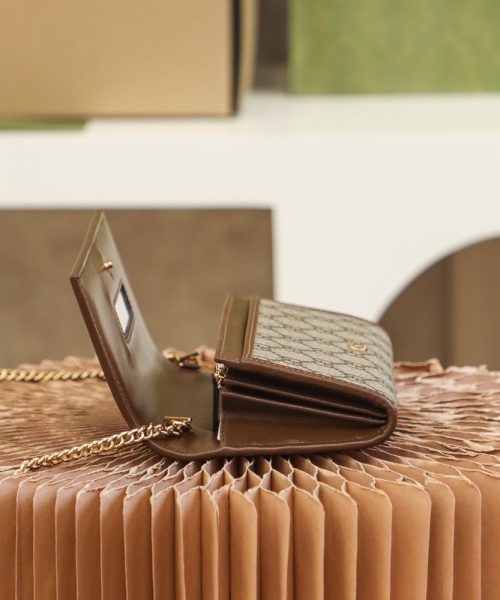 1:1 Replica Gucci Horsebit 1955 Wallet With Chain 19cm Beige
