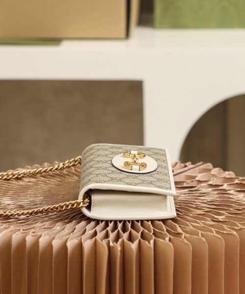 1:1 Replica Gucci Horsebit 1955 Wallet With Chain 19cm Beige