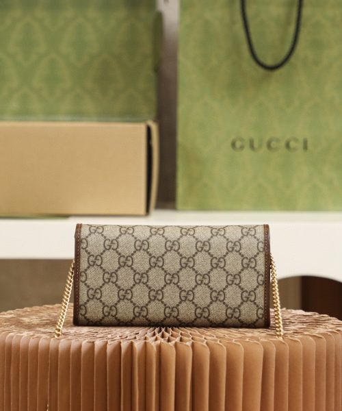 1:1 Replica Gucci Horsebit 1955 Wallet With Chain 19cm Beige
