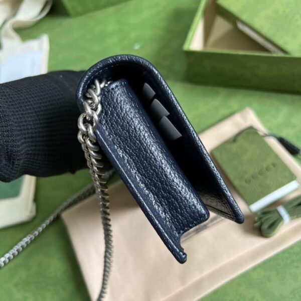 1:1 Replica Gucci Horsebit 1955 Wallet With Chain Beige And Blue For Women 7.5in/19cm GG