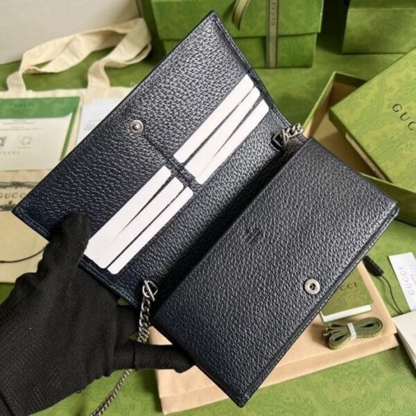 1:1 Replica Gucci Horsebit 1955 Wallet With Chain Beige And Blue For Women 7.5in/19cm GG