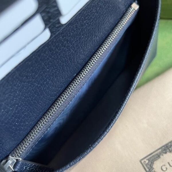1:1 Replica Gucci Horsebit 1955 Wallet With Chain Beige And Blue For Women 7.5in/19cm GG
